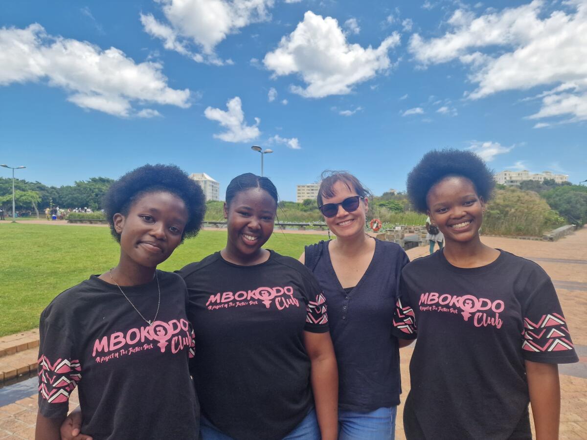 Naidi with Mbokodo students