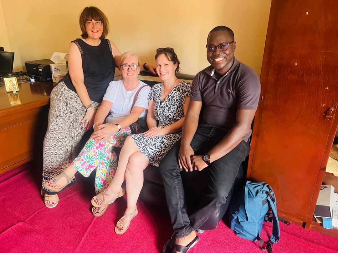 Pictured (L-R): Ann Nichols, Roisin Maguire, Naidi McDonnell, and Br. Abu Kargbo in Sierra Leone