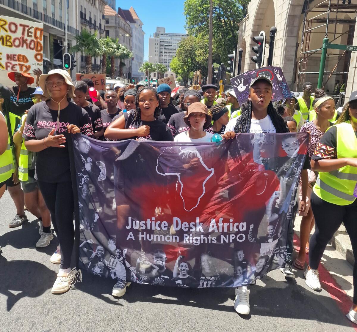 Justice Desk Africa participating in a protest in November 2025